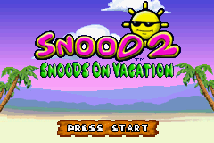 Snood 2: On Vacation title screen for GameBoy Advance